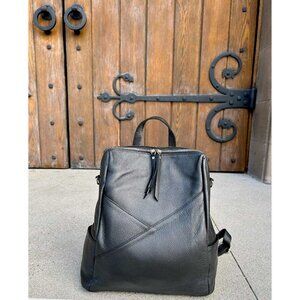 Ivan Troy Sama Black Women's Italian Leather Shoulder Bag Outdoor Backpack